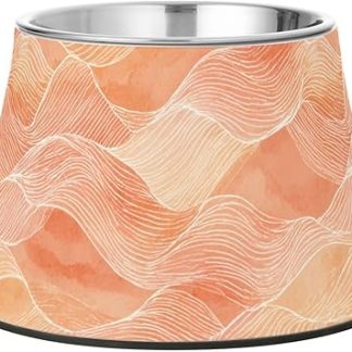 Паццо-оранжевые волнистые миски для корма для собак, кошек, кроликов и птиц из нержавеющей стали. Удобное кормление.