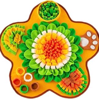 Интерактивный коврик для собак Sobuffle, предназначенный для развития мозга и снятия скуки, с нескользящим основанием и инструкциями по использованию.