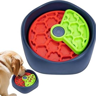 Миска для медленного кормления щенков и котят всех пород и размеров, нескользящая, вращающаяся 3-слойная миска-лабиринт, предотвращает проглатывание.