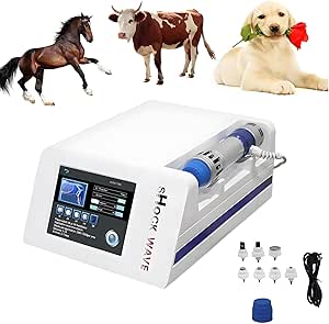 Ветеринарный аппарат для ударно-волновой терапии — 7 насадок для глубокого массажа тканей, экстракорпоральная концентрированная ударно-волновая терапия для животных, облегчение мышечной боли, неинвазивный метод.
