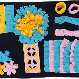 Интерактивный коврик для кормления собак, способствующий медленному приему пищи и снижению стресса, из фланели, 80x61 см.