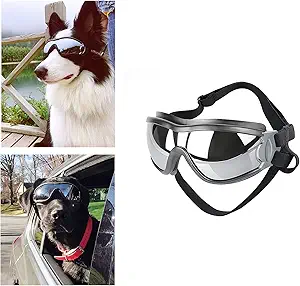 Dog Sunglasses Dog Goggles,UV Protection Wind Protection Dust Protection Snow Protection Fog Protection Pet Glasses Eye Wear Protection with Adjustable Strap for Medium or Large Dog