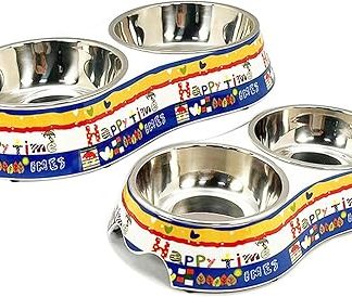 Миска для кормления домашних животных, двойная миска для еды и питья, миска для собачьего корма, миска для животных, не предназначенная для разведения, номер M