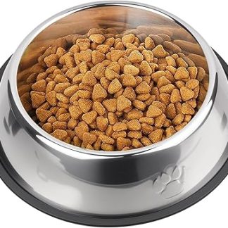 Миска для собак из нержавеющей стали, металлическая нескользящая миска для корма и воды, миска для собак с резиновой крышкой, для средних и маленьких собак.