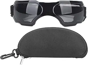 Dog Sunglasses , Breathable Dog Goggles Adjustable Strapfor Medium Large Dog for Outdoor (Black)
