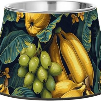 Вкусная банановая миска для корма для собак, желтая, осенняя, нескользящая, из нержавеющей стали, для вашего любимого питомца.