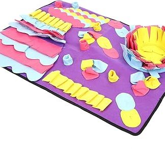 Коврик для дрессировки домашних животных с функцией обоняния, моющийся, прочный, нескользящий, с ароматической головоломкой для собак, кошек и свиней, средство для снятия стресса, полиэстер, 68x50 см.