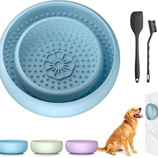 Набор из двух мисок для собак Pawinner с присоской, изготовленных из пищевого силикона, предназначен для контроля тревожности и гигиены полости рта, обладает охлаждающим и нескользящим эффектом, легко моется.