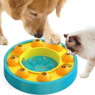 Интерактивная игрушка для медленного кормления собак, 2 в 1, дозатор лакомств для собак и кошек, кормушка-головоломка для тренировки интеллекта, веселое кормление, снижение скуки, развитие интеллекта, улучшение