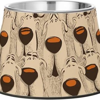 Милая ретро-миска для корма для грустных собак из нержавеющей стали с нескользящим покрытием, идеально подходит для медленного кормления кошек с усами.