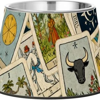 Ретро-карты Таро, миски для собачьего корма, нескользящая миска из нержавеющей стали для кошачьего корма (для собак, кошек, кроликов и птиц), миска для усиков Plato Para Gatos