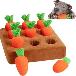 Коврик с морковкой для собак, морковка для собак, игрушки для собак с 9 плюшевыми морковками, тренировка обоняния, снятие стресса, игрушка для домашних животных, снятие стресса и тренировка мозга.