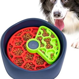 Миска для медленного кормления собак, нескользящая, с 3-слойным вращающимся лабиринтом, предотвращает проглатывание, подходит для лакомств, перекусов и дрессировки, для собак мелких, средних и крупных пород.