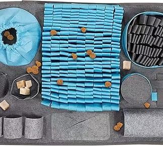 Интерактивный коврик для поиска предметов для собак - головоломка, которая поможет справиться со скукой, сенсорная игрушка для раскопок домиков для щенков крупных пород.