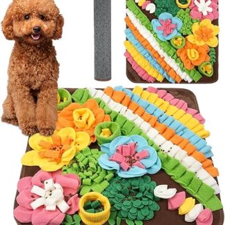 Коврик для собак OSDUE, 50 x 50 см, для медленного обнюхивания животных, машинная стирка, складной, подходит для кроликов, кошек и собак (коричневый).