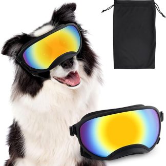 Premium Large Breed Dog Goggles - UV400 Protection, Windproof, Dustproof, Shatterproof Lenses, Adjustable & Comfortable Strap for Outdoor Adventures