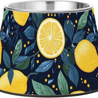 Мультяшные милые миски для еды в виде желтых лимонов для собак, кошек, кроликов и птиц, изготовленные из улучшенной нержавеющей стали.