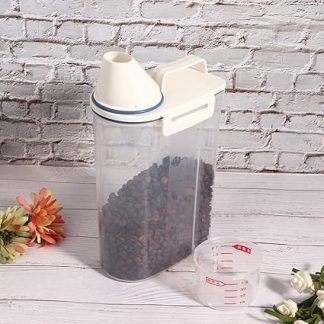 Герметичный контейнер для хранения корма для собак Akozon с мерным стаканчиком, плотно закрывающееся ведро для корма для домашних животных, влагостойкое хранение - Товары для животных/Собаки/и принадлежности