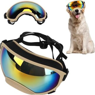Luqeeg Dog Goggles Dog Sunglasses, Dog Ski Goggles Wind Dust Pet Sunglasses with Adjustable Strap for Medium or Large Dog