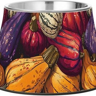 Миска для воды для собак цвета тыквы и каштана, улучшенная, из нержавеющей стали, базовая модель для кошек, удобная для кормления питомцев.