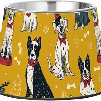 Милые мультяшные забавные собачки, желтая миска для домашних животных, приподнятая миска из нержавеющей стали для кормления кошек, миски для медленного кормления, собачьи усы, уставшие