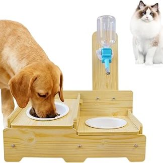 Автоматическая поилка для собак с регулировкой высоты и противоскользящим покрытием | Миска для воды для кошек, щенков, котят и других животных, для дома, гостиной, балкона, квартиры и улицы.