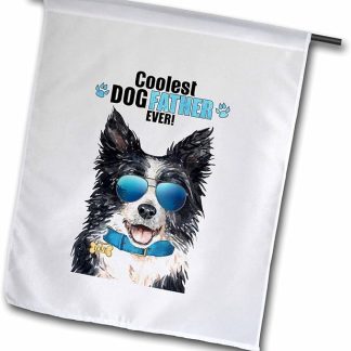 12 x 18 inch Garden Flag - Cool Border Collie Dog in Sunglasses Pet Lover Dog Dads Fathers Day Dogs Rule Collection