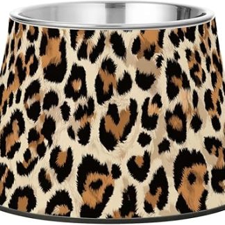 Миска для корма с принтом под мех животных, нескользящая, из нержавеющей стали, для средних собак, для медленного приема пищи.