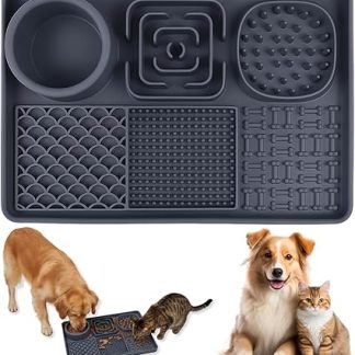 Большой коврик для вылизывания собак и кошек с присосками, нескользящий коврик для вылизывания с присосками, средство для медленного кормления, предотвращающее зацикливание и скуку, подходит для всех пород собак и собачьих питомников, игрушка для собак.