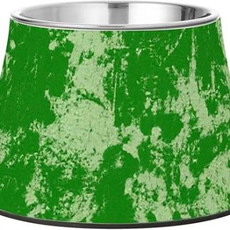 Винтажная миска для корма и воды для собак зеленого цвета с рисунком в стиле тай-дай, нескользящая, из нержавеющей стали, приподнятая, для медленного кормления, для снятия напряжения в ушах.