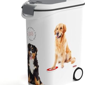 Контейнер для корма Curver Love Pets, белый/серый, 20 кг/54 л