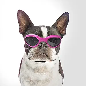 Enjoying Dog Goggles UV Protection Doggy Goggles Adjustable Small Medium Breed for Puppy Eye Wear, Pink
