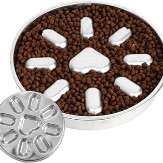 Миска для кормления собак с замедленным поступлением пищи, интерактивная миска для собак, замедляющая процесс кормления, миска из нержавеющей стали, предотвращающая проглатывание.