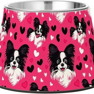 Милая миска в форме сердца для собак, нескользящая, из нержавеющей стали, приподнятая, для маленьких питомцев, удобное кормление.