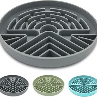 Миска для медленного кормления Lesipee для собак больших и маленьких размеров, интерактивная миска-головоломка с нескользящим основанием, предотвращающая удушье, силиконовая миска для медленного приема пищи.