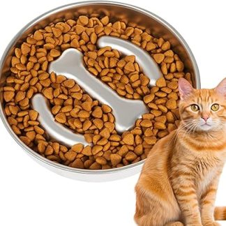 Миска для медленного кормления, миска для собачьего корма из нержавеющей стали, с нескользящим основанием, раковина для здорового кормления для улицы, дома, балкона, спальни.