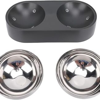 Приподнятые миски из нержавеющей стали для средних и маленьких собак и кошек, с нескользящим основанием, большой вместимостью, двойной набор мисок со съемной подставкой.