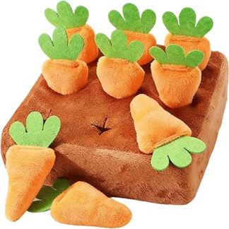 Коврик с морковкой для собак, морковный сад для собак с 9 плюшевыми морковками, интерактивная морковная грядка, игрушка для домашних животных, средство для снятия стресса и тренировки мозга для щенков.
