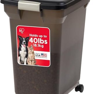 Контейнер для хранения корма для домашних животных IRIS USA Premium, герметичный, черный, 20 кг (300666)