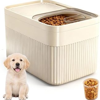 Контейнер для корма для домашних животных SUNOYA с мерным стаканчиком для собак и кошек, 5 кг, 24 x 17 x 18 см.