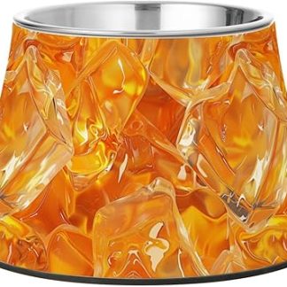 Улучшенная миска для воды для собак Orange Clear Ice Dogs Water Bowl Upgraded Stainless Steel Pet Feeding Bowl for Loving Pets Slow Eating