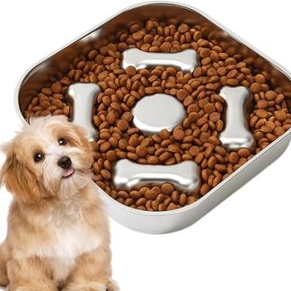 Миска для кормления собак из нержавеющей стали, миска для вылизывания питомцев, защита от удушья, подходит для щенков и пожилых собак, для приучения к туалету в поездках, для использования в помещении и на улице.