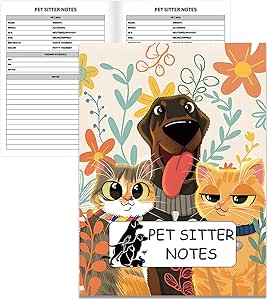 Информационные листы для сиделок по уходу за животными, многофункциональные заметки в обложке с защитой от царапин, книга для сиделок по уходу за животными, для щенков, кошек, котят, для дома, путешествий, использования в помещении.