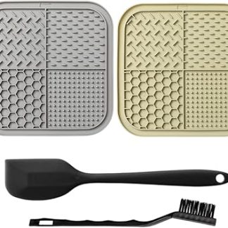 2 предмета: коврик для кормления, коврик для вылизывания собак, пищевой силикон, с прочными нескользящими присосками, подушечка для вылизывания с лопаткой, щетка, медленная кормушка для собак, йогурт.