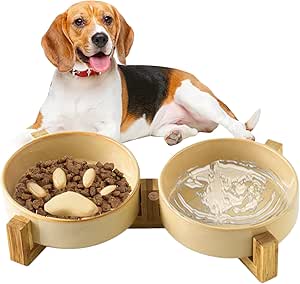 Миска для корма для собак Slow Feeder — нескользящая керамическая миска для собак на подставке, аксессуары для домашних животных, для дома, сада, использования в помещении и на улице, для размещения в автомобиле, на