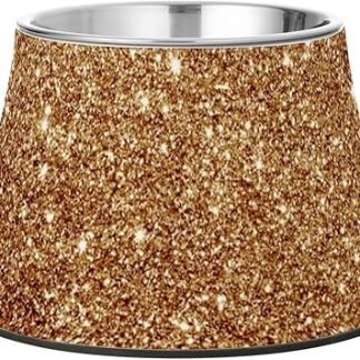 Блестящие золотистые миски для корма для собак с яркими звездными цветами, приподнятая миска для воды из нержавеющей стали для маленьких собак, средство от усов.