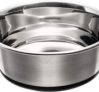 Миска для корма HUNTER из нержавеющей стали для собак и кошек, нескользящая, легко моется, 350 мл.