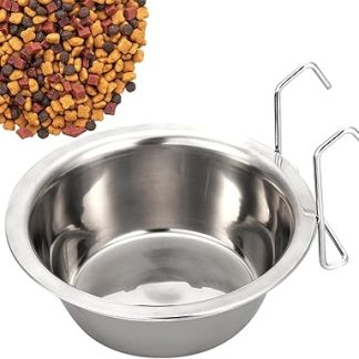 Миска для собак - герметичный диспенсер для воды для кошек из нержавеющей стали с крючком | подвесной диспенсер для корма для домашних животных, портативная миска для корма собак для дома и питомника