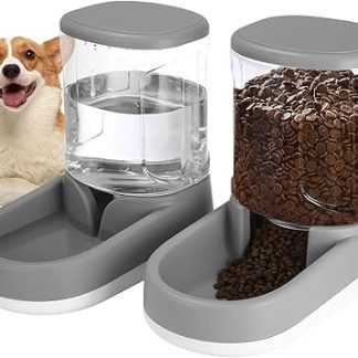 Автоматический дозатор корма и воды, комплект из 2 штук, автоматический дозатор воды для домашних животных, автоматическое пополнение воды, контейнер для хранения сухого корма, для собак и кошек.