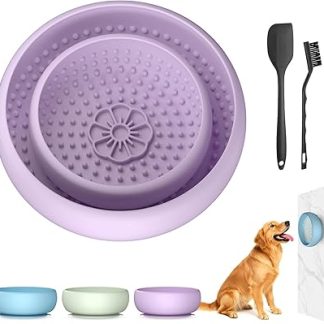 Набор из 2 мисок для собак Pawinner с присоской, силиконовые, для снятия тревоги и гигиены полости рта, охлаждающие, нескользящие, герметичные, легко моются.